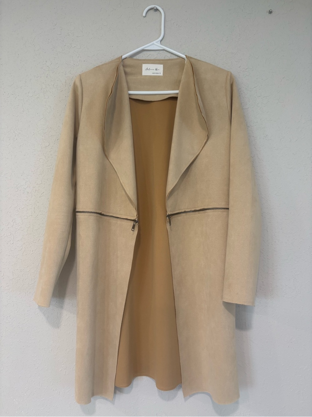 Active Usa Beige Open-Front Long Coat